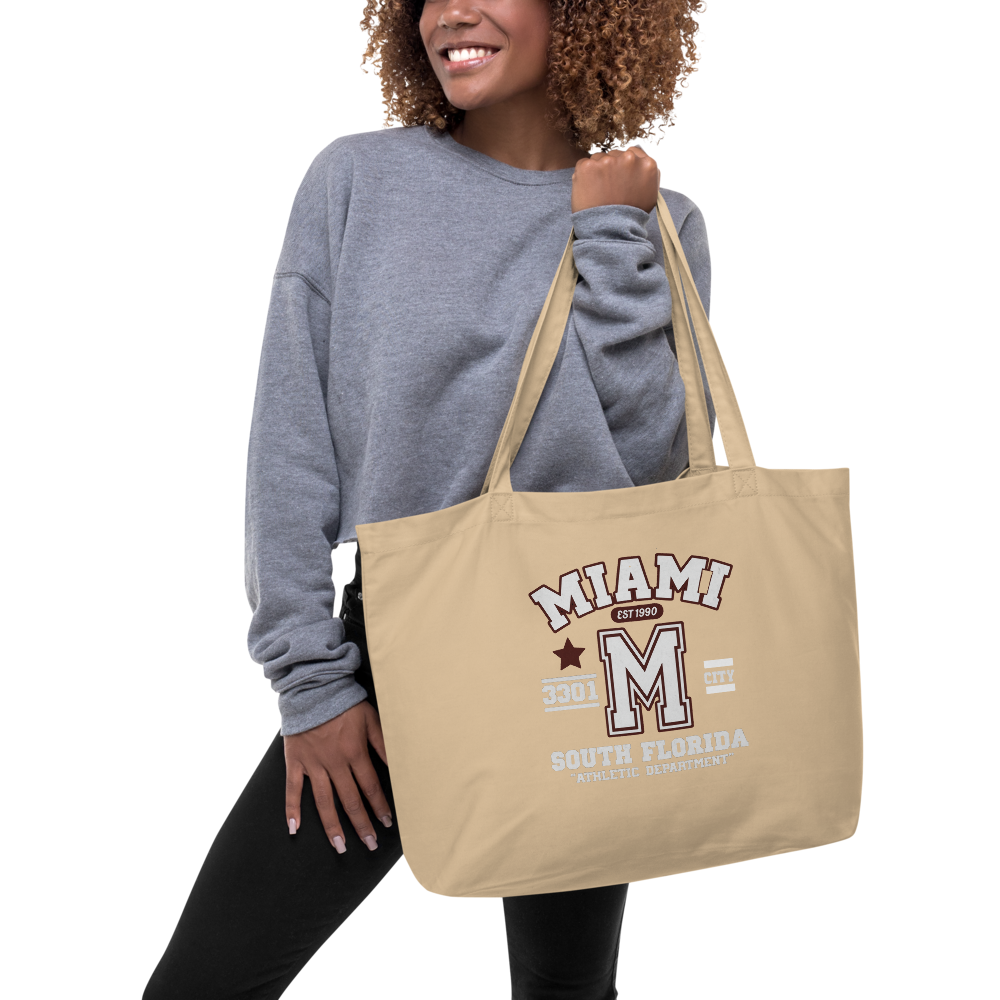 Miami Varsity Large Organic Tote Bag