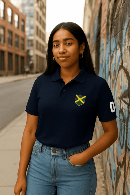 Jamaica Heritage Unisex Premium Pique Polo Shirt - Chinchilla Choons