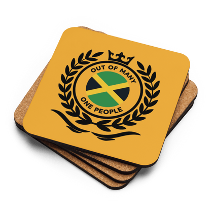Jamaican Emblem Cork-Back Coaster - Chinchilla Choons