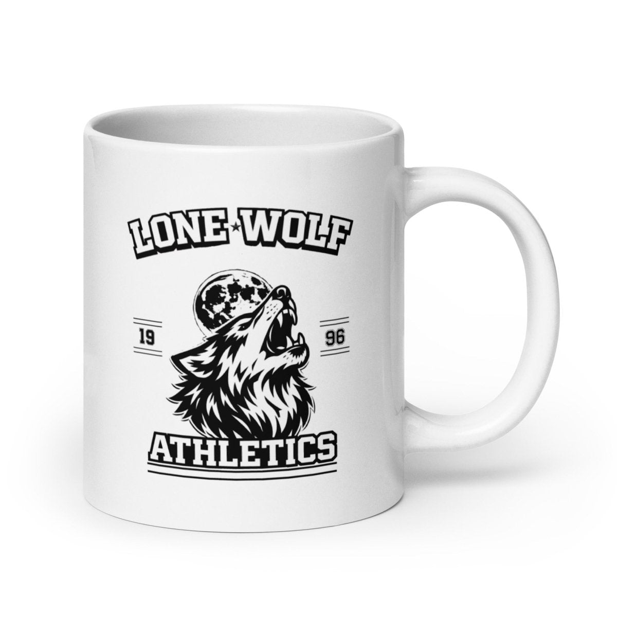 Lone Wolf White Glossy Mug - Chinchilla Choons