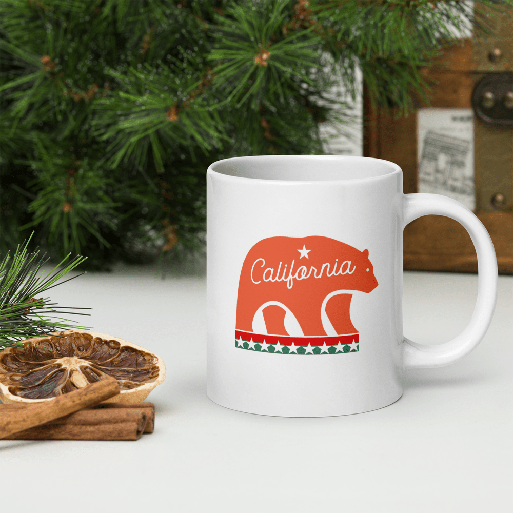 Californian Mascot White Glossy 20oz Mug - Chinchilla Choons