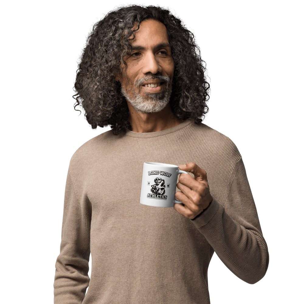 Lone Wolf White Glossy Mug - Chinchilla Choons
