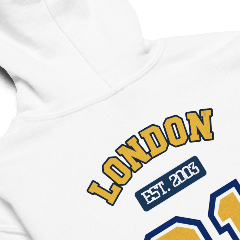 London (LDN) Varsity Youth heavy Blend Hoodie - Chinchilla Choons