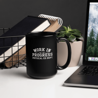 Work In Progress Black Glossy Mug - Chinchilla Choons