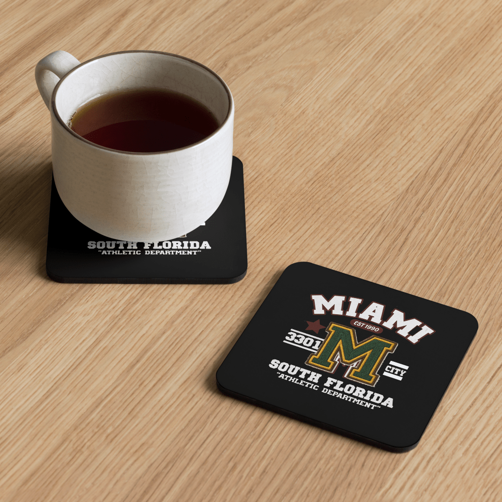 Miami Varsity Cork-Back Coaster - Chinchilla Choons