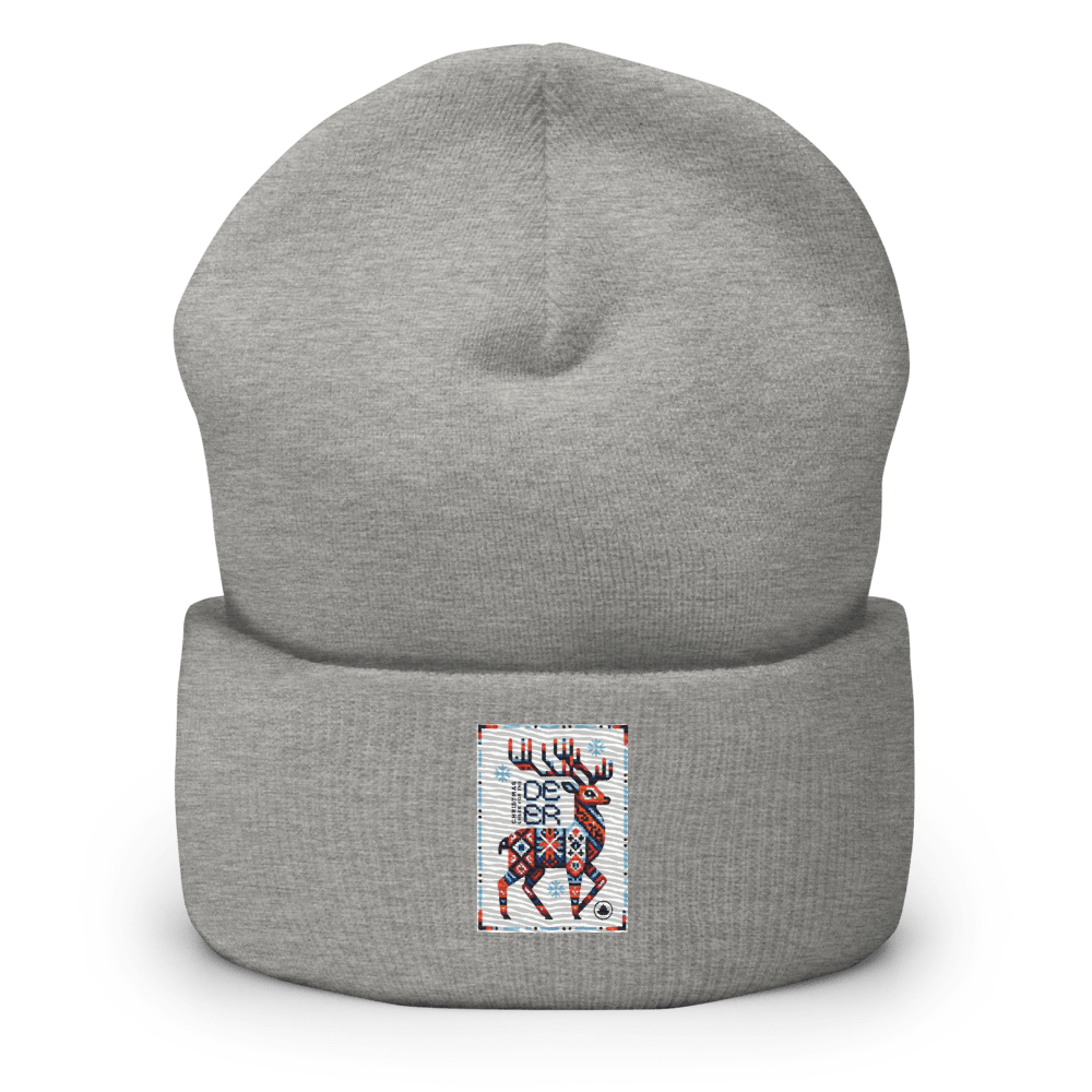 Deer Logo Unisex Cuffed Beanie Hat - Chinchilla Choons