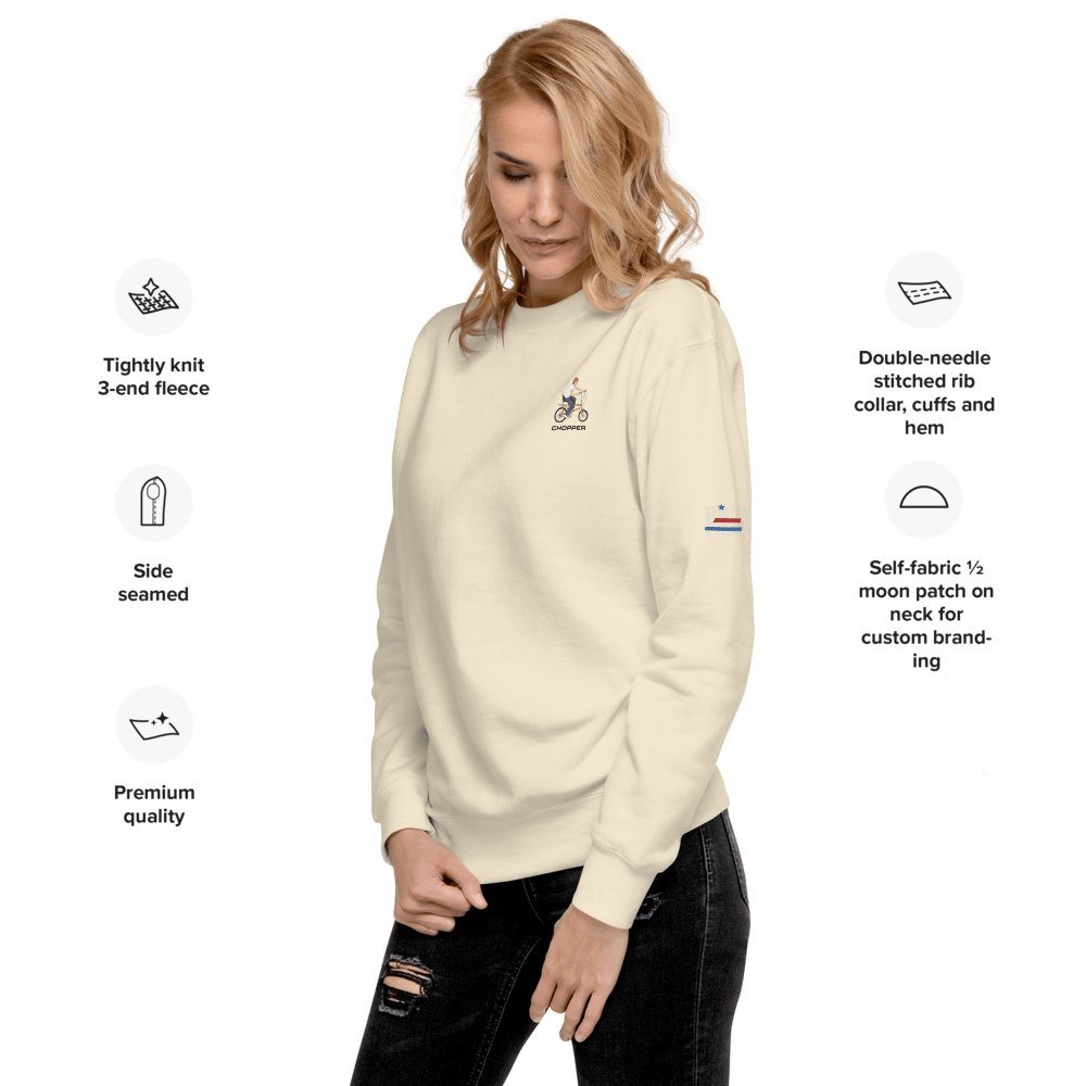 Chopper '75' Unisex Premium Sweatshirt (light Colours) - Chinchilla Choons