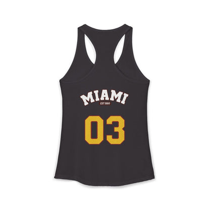 Miami Varsity Women's Racerback Tank Top - Chinchilla Choons