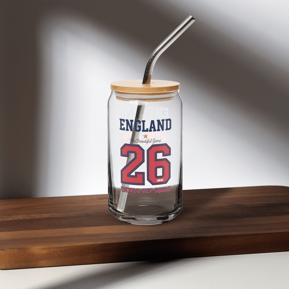 England World Cup '26' Can - Shaped Glass - Chinchilla Choons