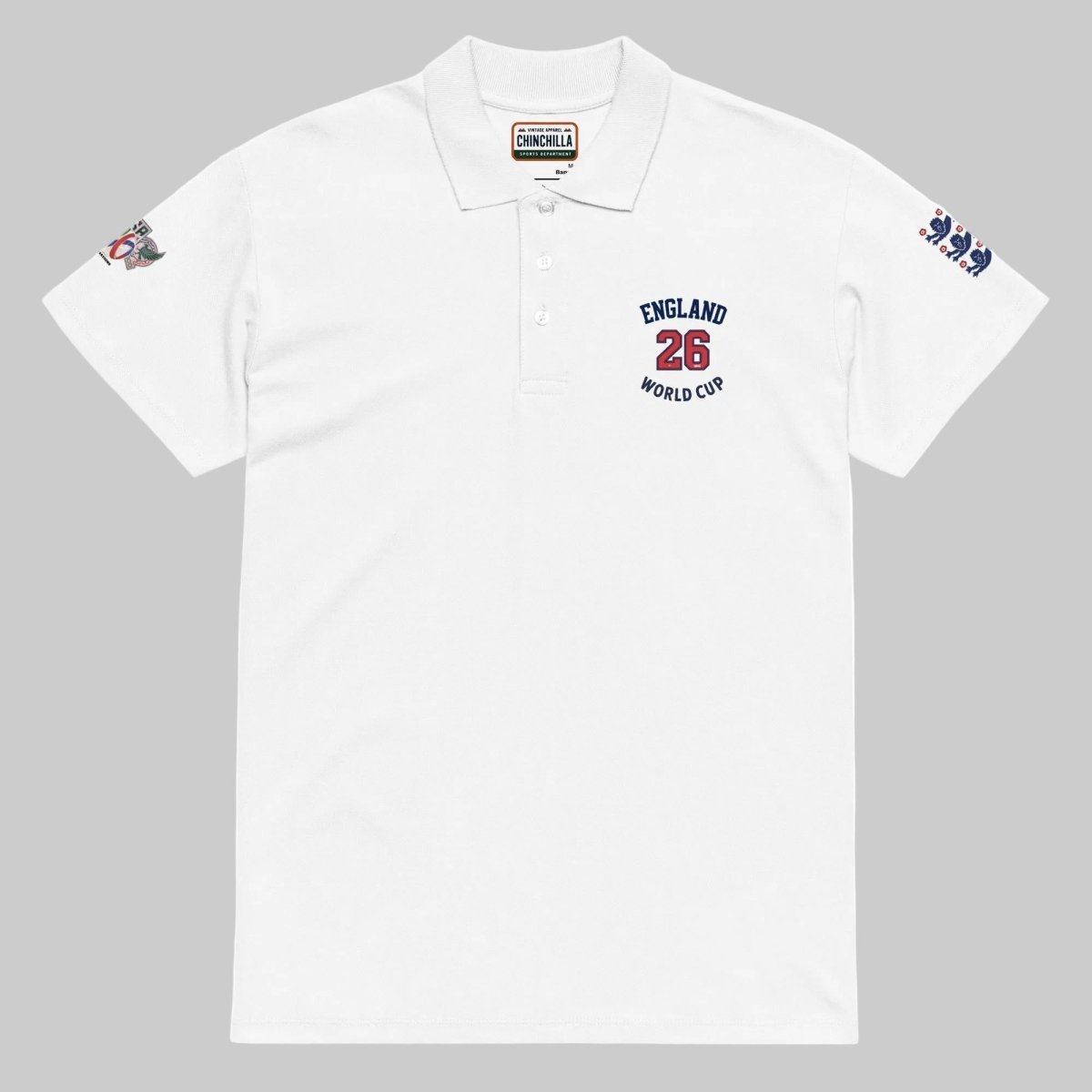 England World Cup 26 Premium Pique Polo Shirt - Chinchilla Choons