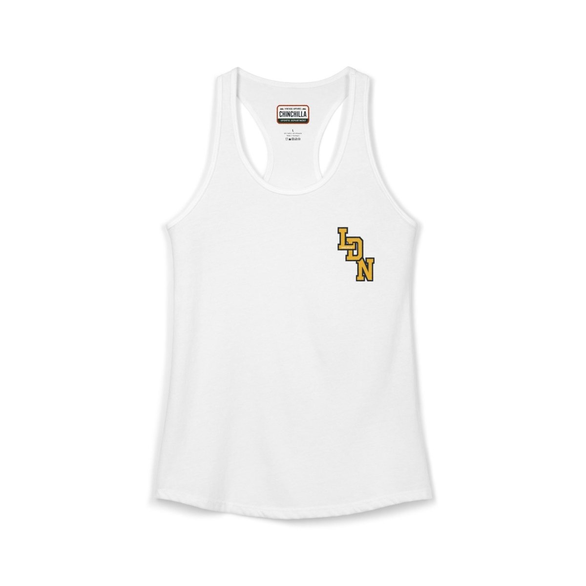London (LDN) Varsity Women's Ideal Racerback Tank - Chinchilla Choons