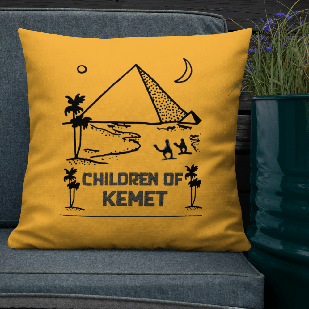 Children Of Kemet Premium Pillow (Yellow/Black) - Chinchilla Choons