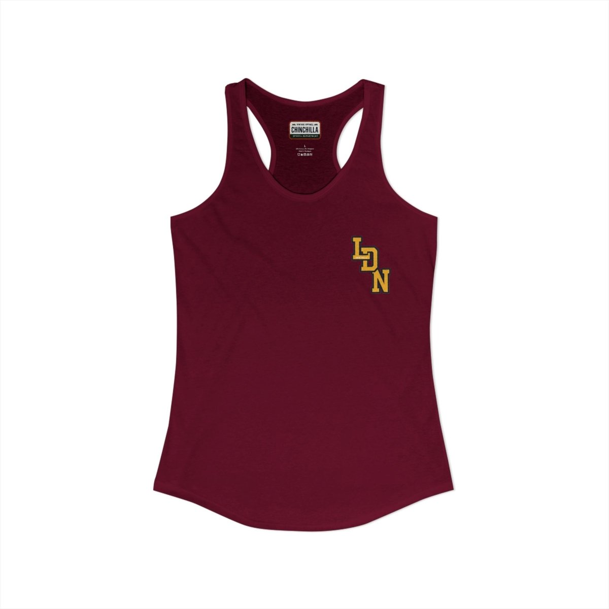 London (LDN) Varsity Women's Ideal Racerback Tank - Chinchilla Choons