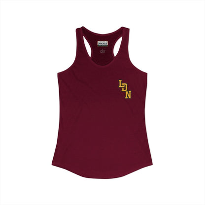 London (LDN) Varsity Women's Ideal Racerback Tank - Chinchilla Choons