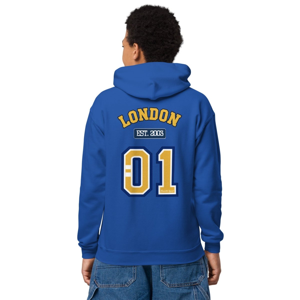 London (LDN) Varsity Youth heavy Blend Hoodie - Chinchilla Choons