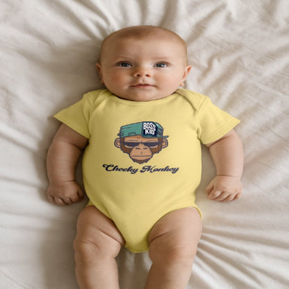 Cheeky Monkey Baby Bodysuit - Chinchilla Choons