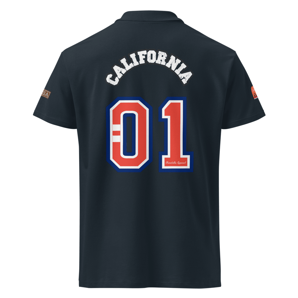California Varsity Premium Pique Polo Shirt - Chinchilla Choons