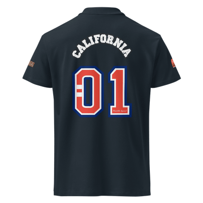 California Varsity Premium Pique Polo Shirt - Chinchilla Choons