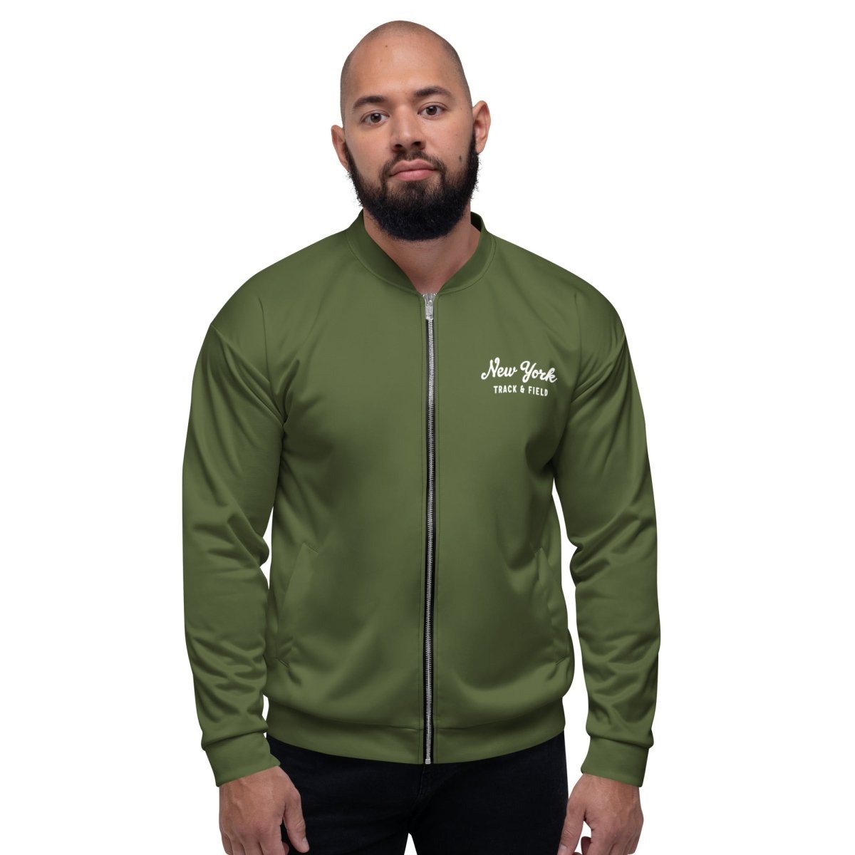New York Unisex Bomber Jacket (Army Green) - Chinchilla Choons