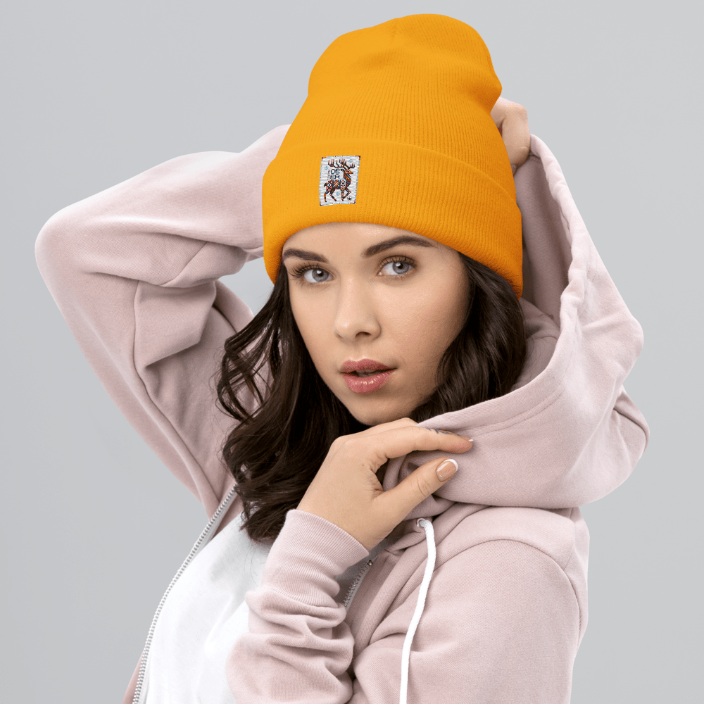 Deer Logo Unisex Cuffed Beanie Hat - Chinchilla Choons