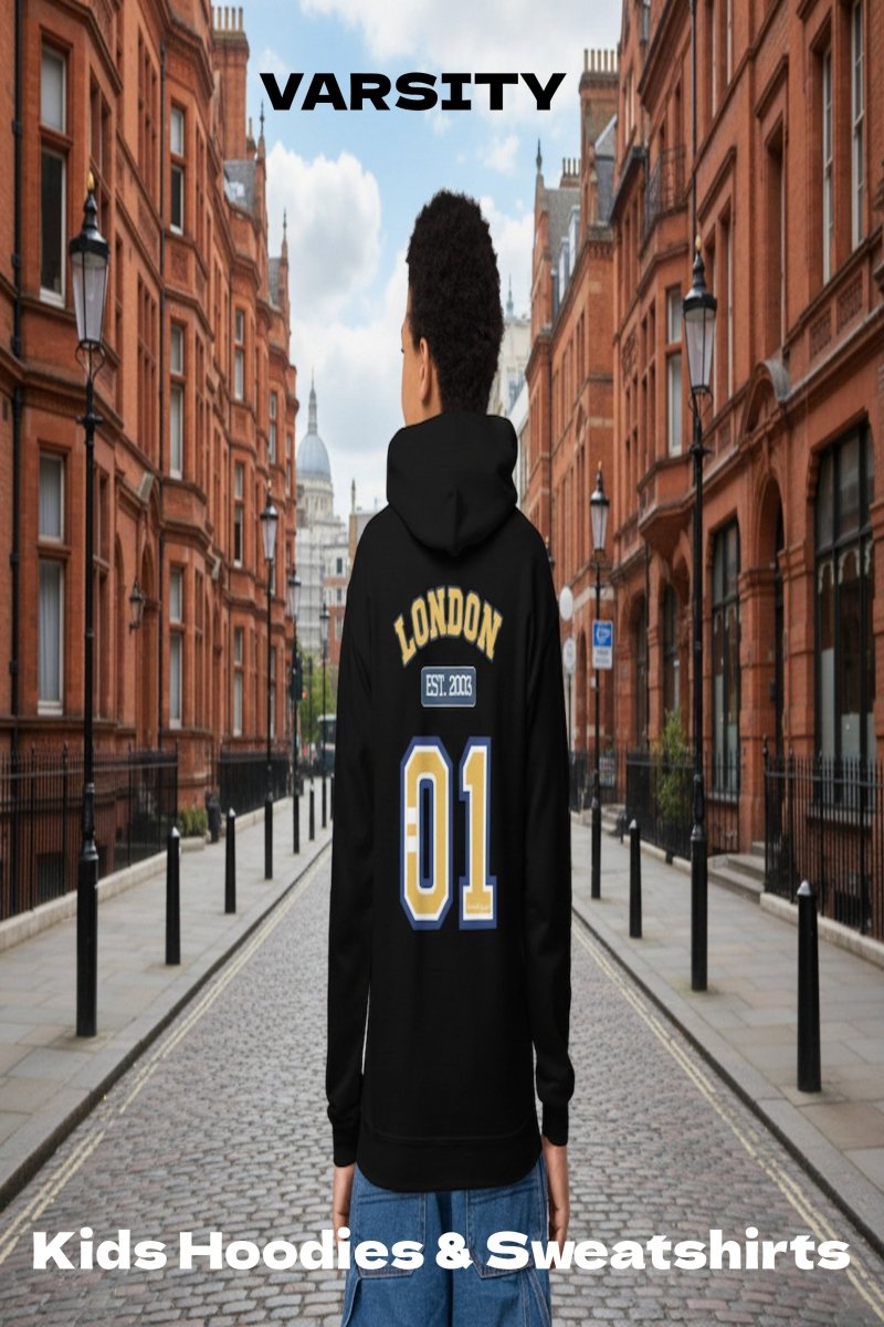 London (LDN) Varsity Youth heavy Blend Hoodie - Chinchilla Choons