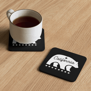 California Bear Mascot Cork-Back Coaster - Chinchilla Choons