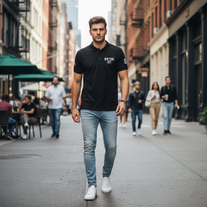 New York City Unisex Pique Polo Shirt - Chinchilla Choons