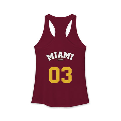 Miami Varsity Women's Racerback Tank Top - Chinchilla Choons