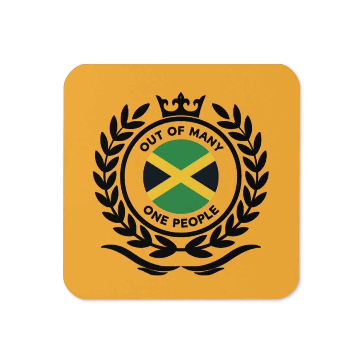 Jamaican Emblem Cork-Back Coaster - Chinchilla Choons
