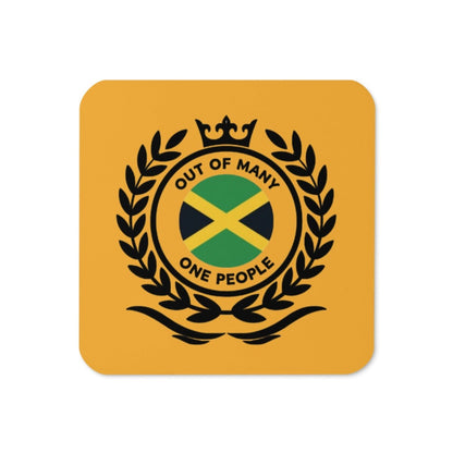 Jamaican Emblem Cork-Back Coaster - Chinchilla Choons