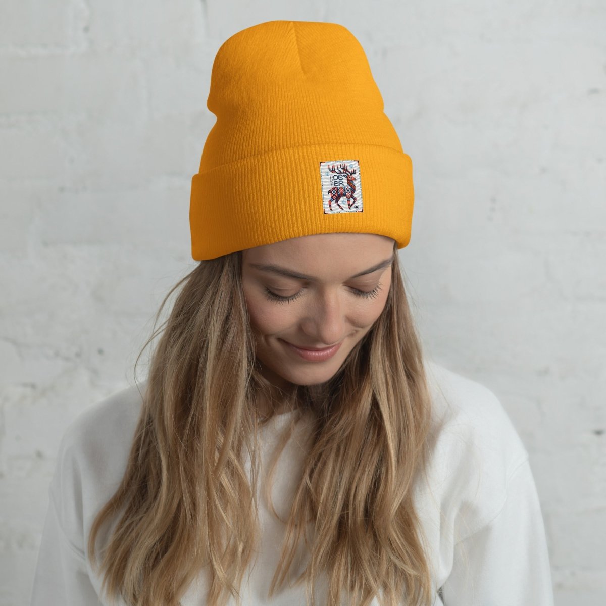 Deer Logo Unisex Cuffed Beanie Hat - Chinchilla Choons