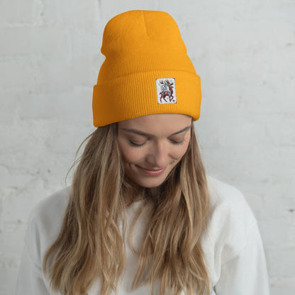 Deer Logo Unisex Cuffed Beanie Hat - Chinchilla Choons