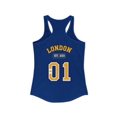 London (LDN) Varsity Women's Ideal Racerback Tank - Chinchilla Choons