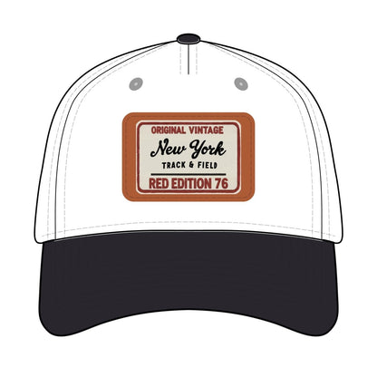 Vintage New York Leather Patch Baseball Cap - Chinchilla Choons