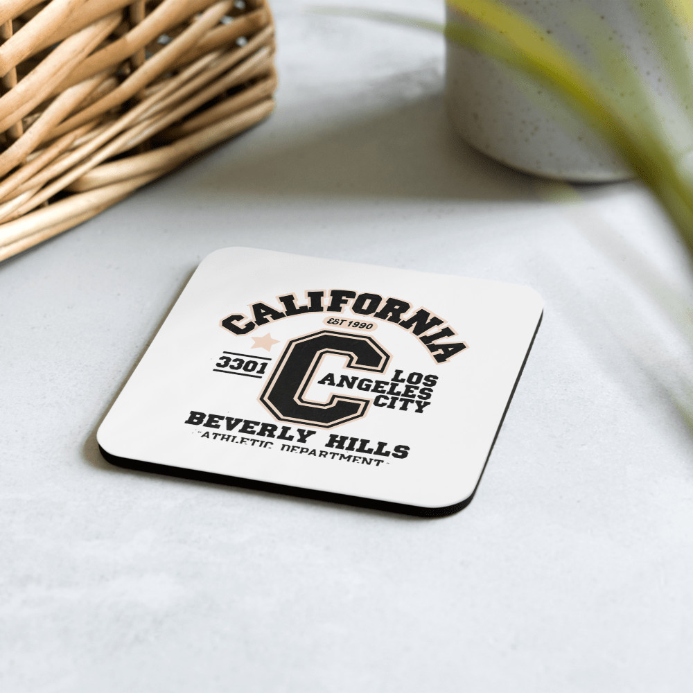 California Varsity Cork-Back Coaster - Chinchilla Choons