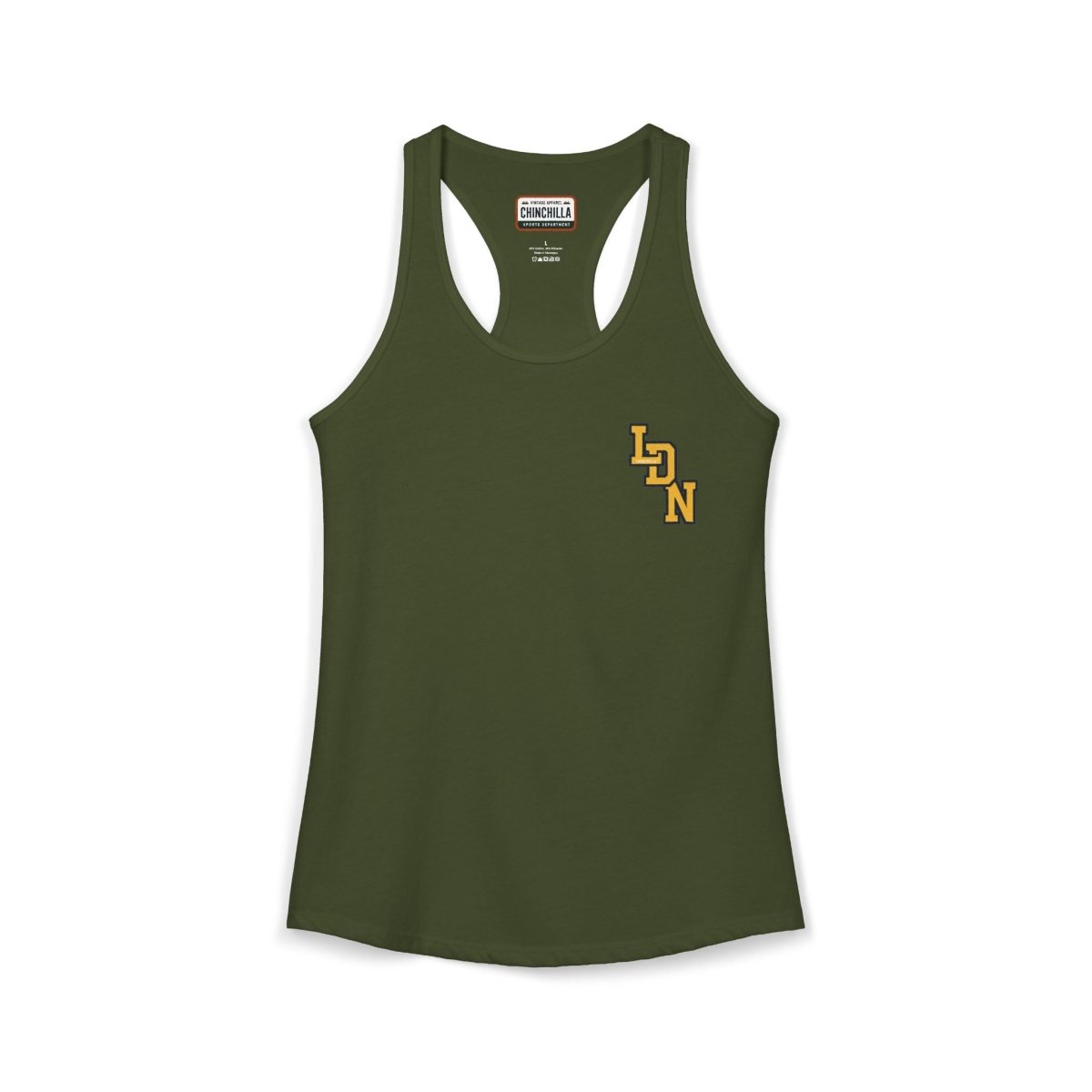 London (LDN) Varsity Women's Ideal Racerback Tank - Chinchilla Choons