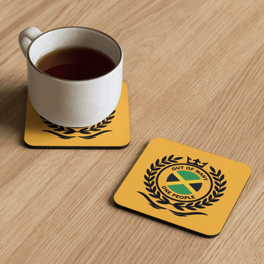 Jamaican Emblem Cork-Back Coaster - Chinchilla Choons