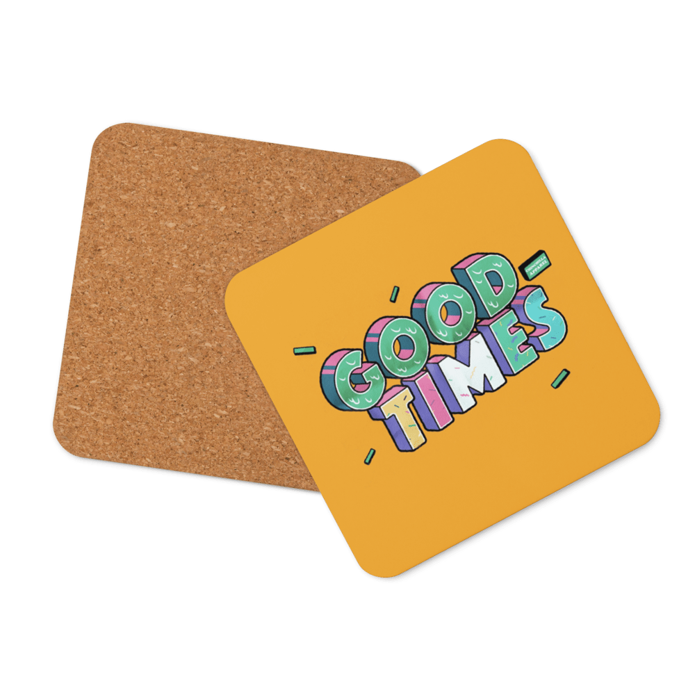 Good Times Cork-Back Coaster (Gold) - Chinchilla Choons