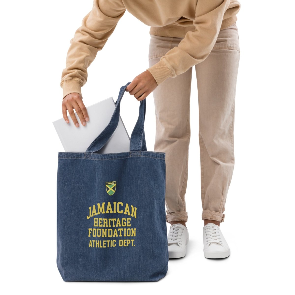 Jamaican Heritage Organic Denim Tote Bag - Chinchilla Choons