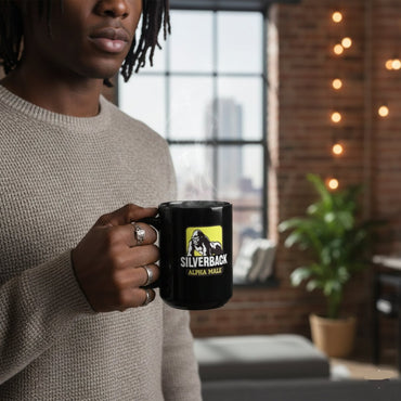 Silverback Black Glossy Mug - Chinchilla Choons