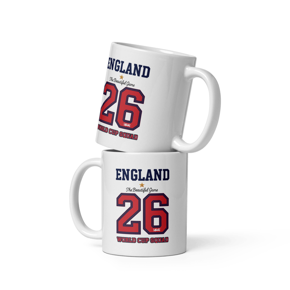 England World Cup 26 Commemorative White Glossy Mug - Chinchilla Choons