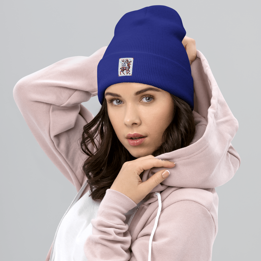 Deer Logo Unisex Cuffed Beanie Hat - Chinchilla Choons