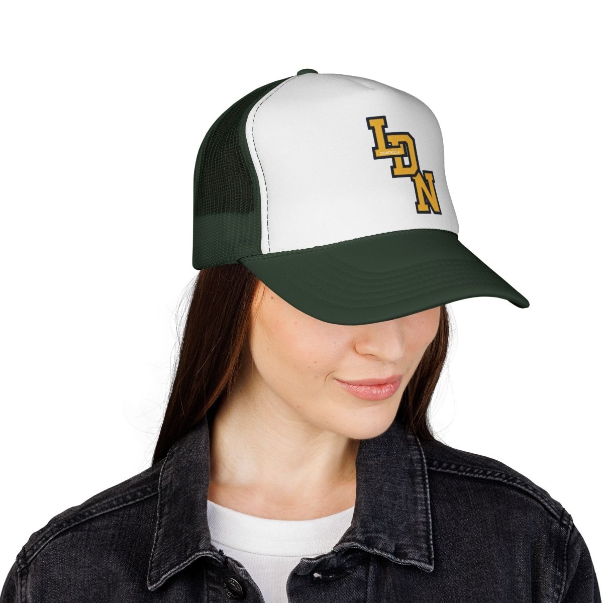 London (LDN) Trucker Cap — Vintage Varsity Cap - Chinchilla Choons