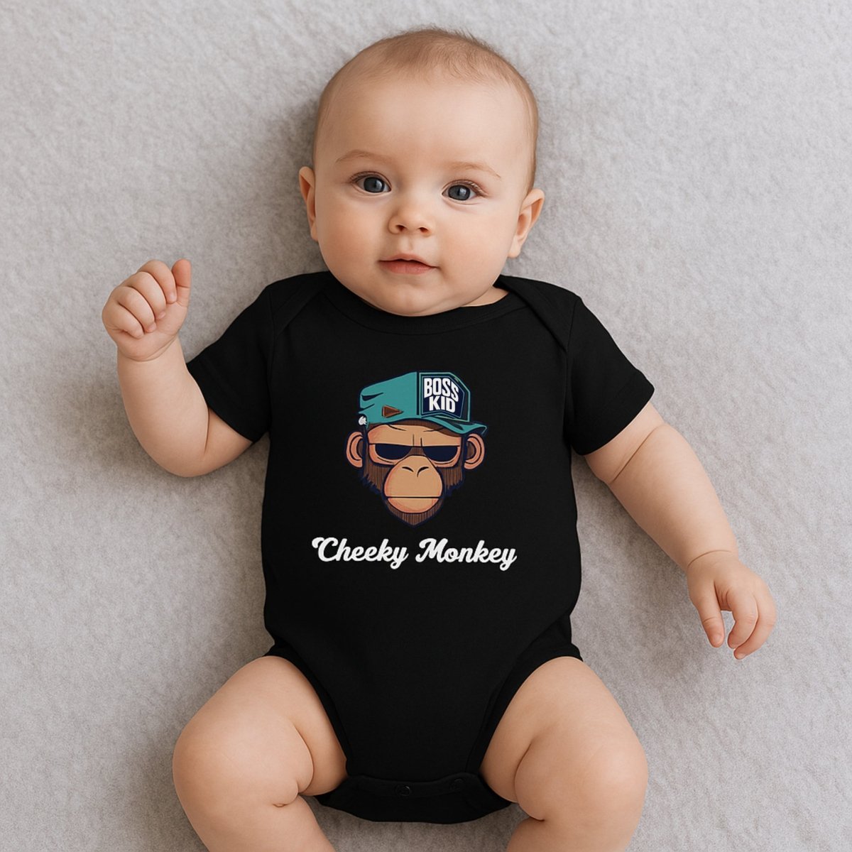 Cheeky Monkey Baby Bodysuit - Chinchilla Choons