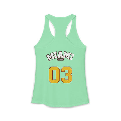 Miami Varsity Women's Racerback Tank Top - Chinchilla Choons
