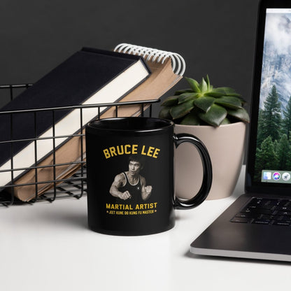 Bruce Lee Black Glossy Mug - Chinchilla Choons