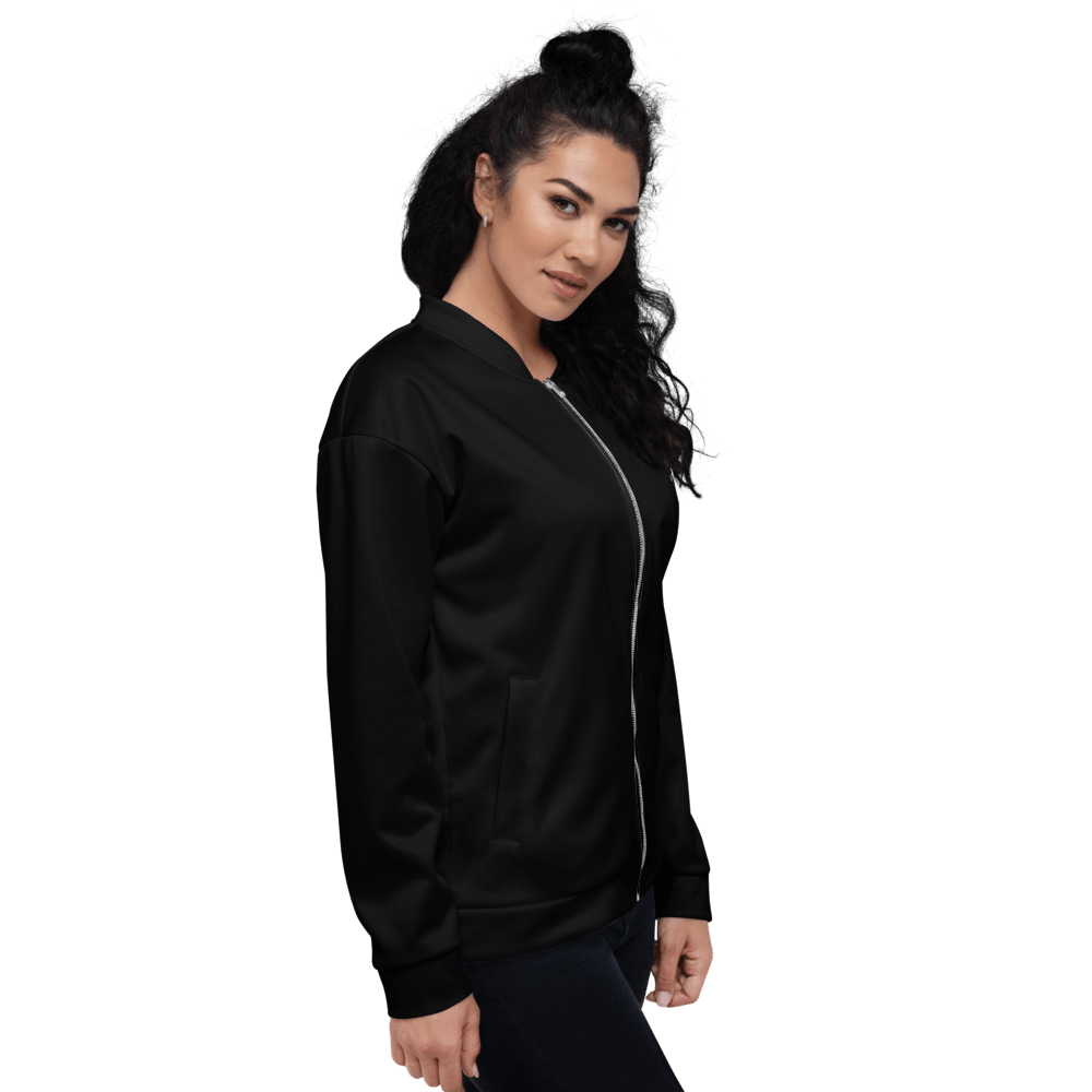 Miami Varsity Unisex Bomber Jacket (Black) - Chinchilla Choons