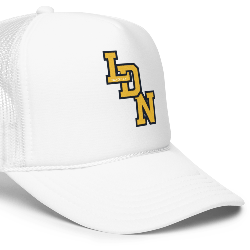 London (LDN) Trucker Cap — Vintage Varsity Cap - Chinchilla Choons