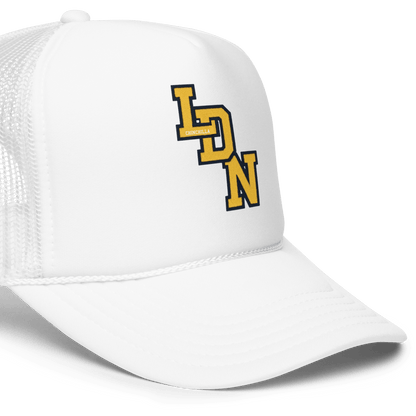London (LDN) Trucker Cap — Vintage Varsity Cap - Chinchilla Choons