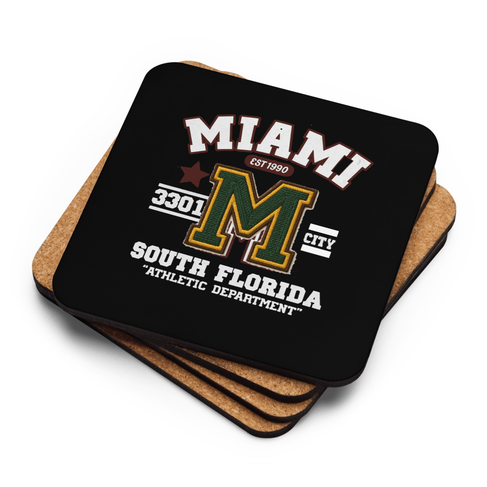 Miami Varsity Cork-Back Coaster - Chinchilla Choons